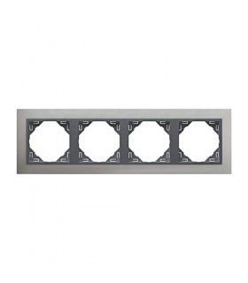 Marco Cuádruple Aluminio / Gris Metallo