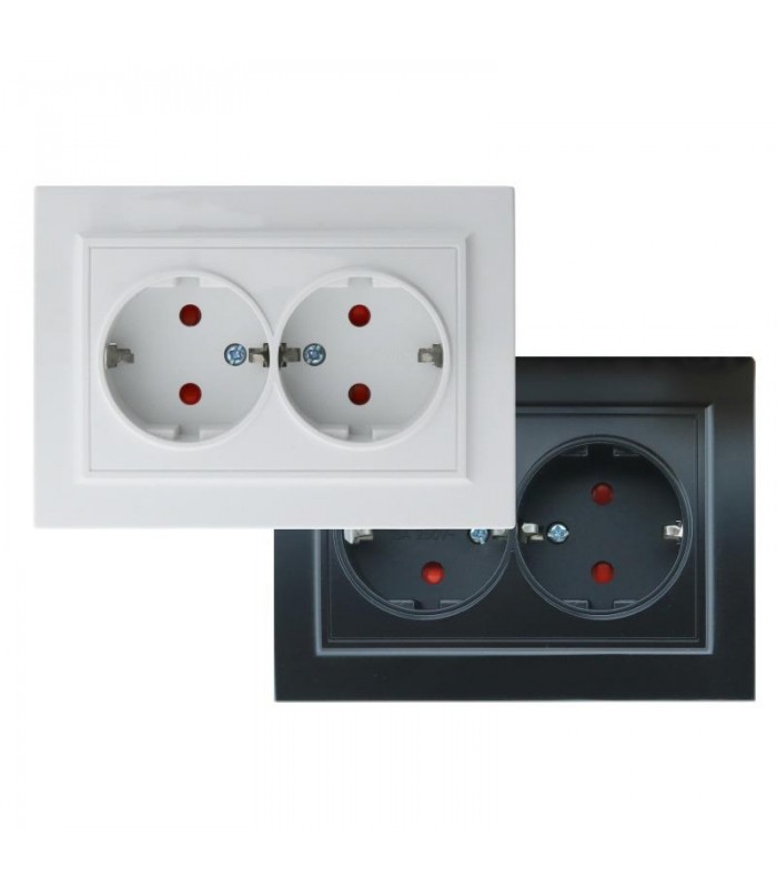 Enchufe Doble Schuko Serie EP 2P+TT 16A