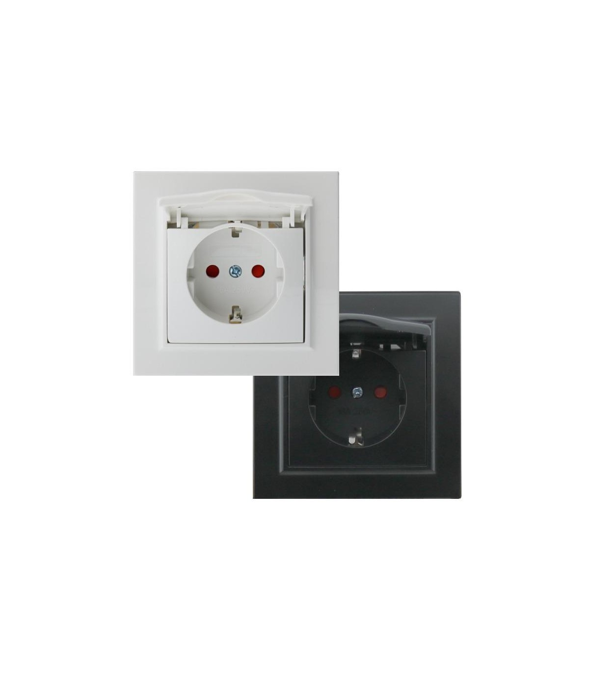 Enchufe Schuko con Tapa Serie EP 2P+TT 16A