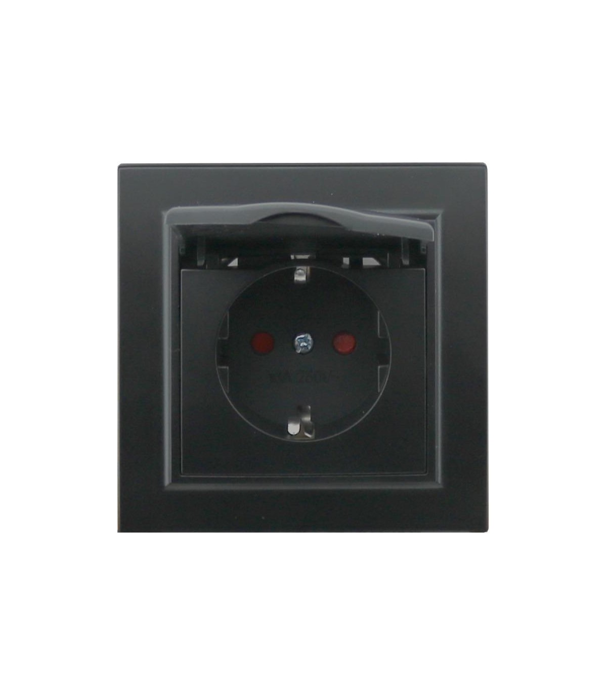 Enchufe Schuko con Tapa Serie EP 2P+TT 16A
