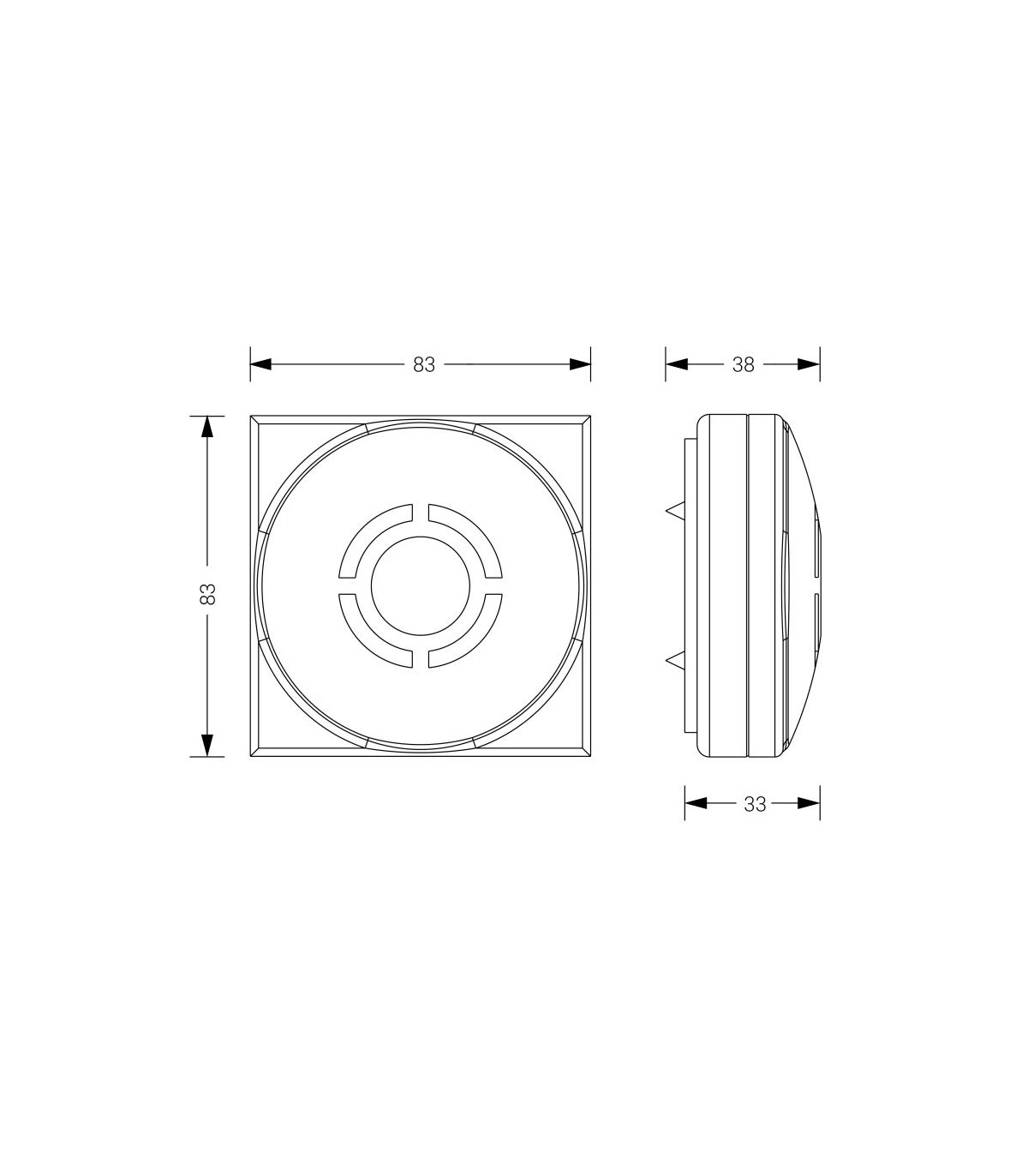 Baliza Estela Superficie 1h IP44 Aluminio