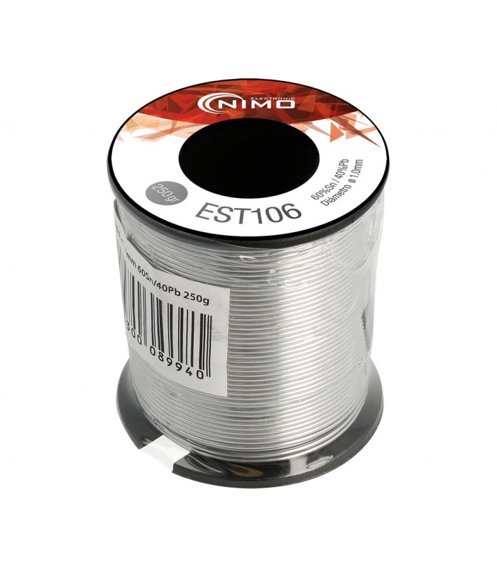 Carrete Estaño 250gr 60% SN, 40% PB, 2% FLUX 1.00mm