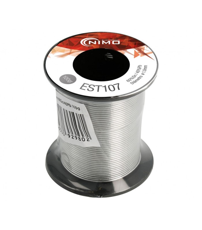Carrete Estaño 100gr 60% SN, 40% PB, 2% FLUX 1.00mm