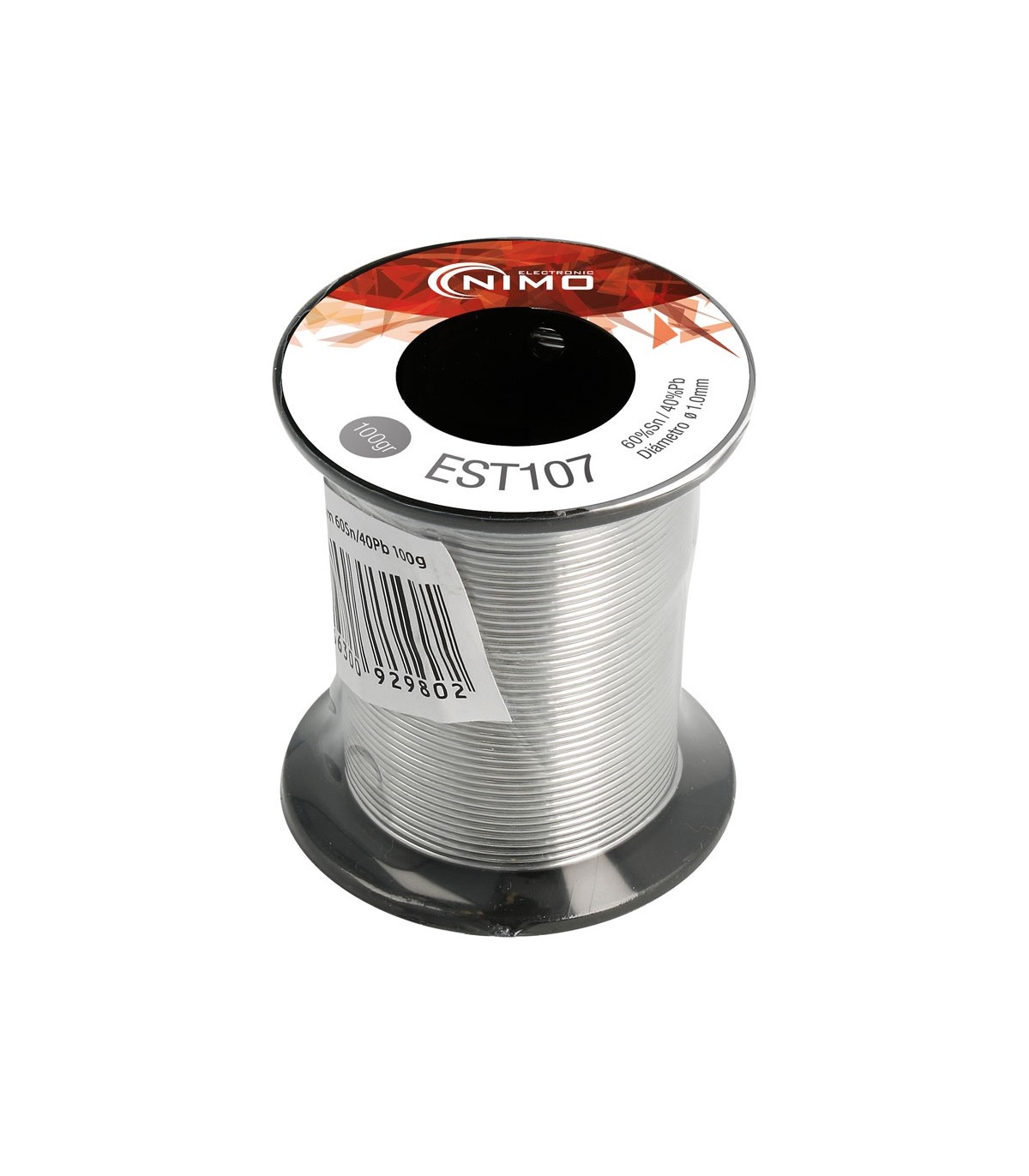 Carrete Estaño 100gr 60% SN, 40% PB, 2% FLUX 1.00mm