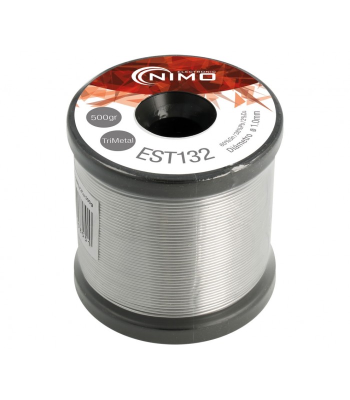 Carrete Estaño 500gr 60% SN, 40% PB, 2% FLUX 1.00mm