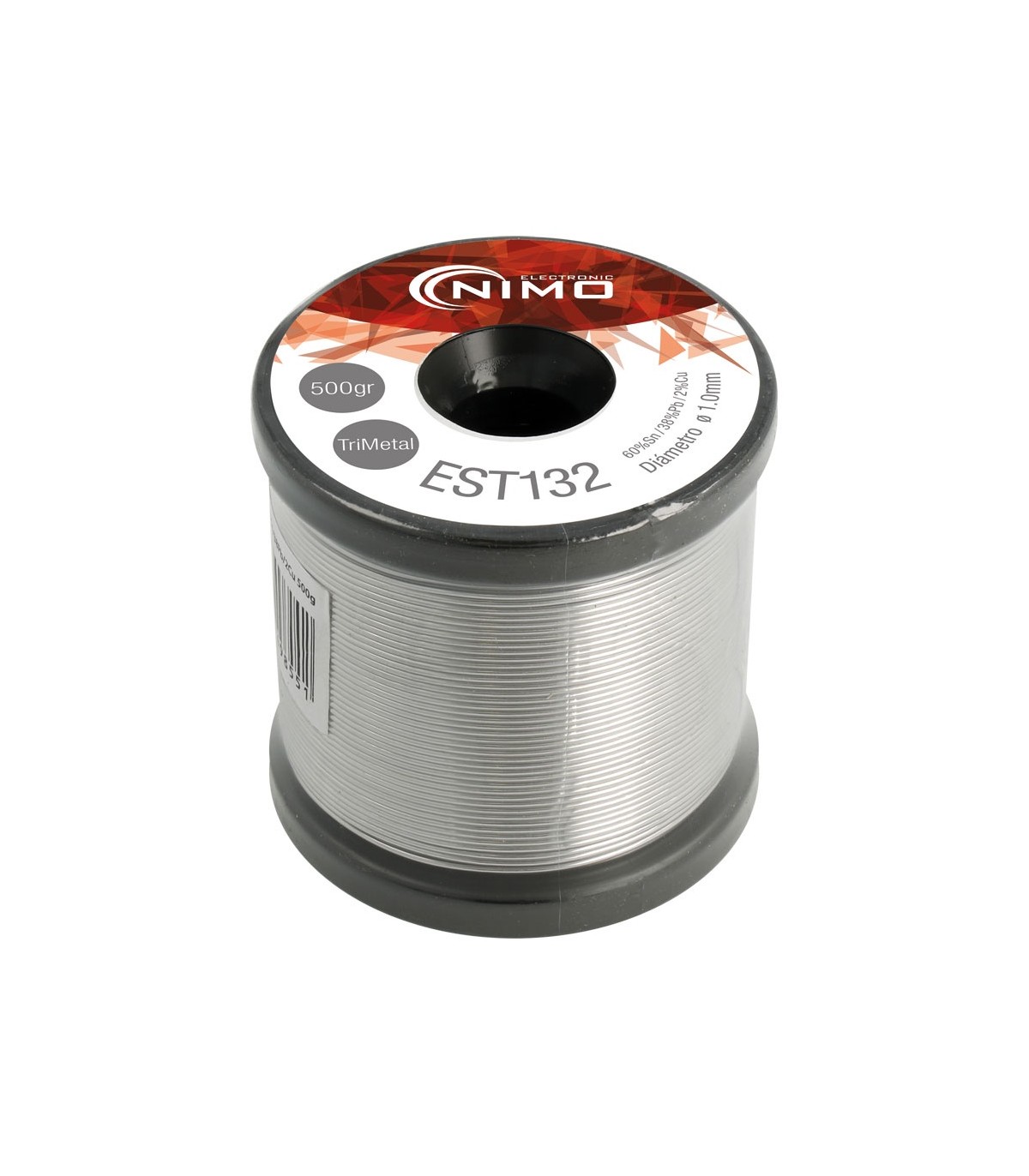 Carrete Estaño 500gr 60% SN, 40% PB, 2% FLUX 1.00mm