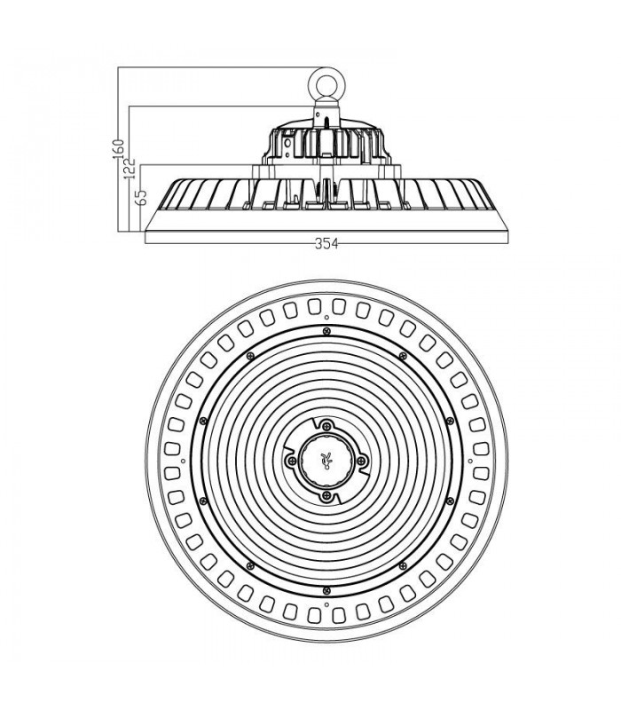 Campana UFO SERIE A Osram/Lifud 0-10V  200W 36000Lm 90º IP65