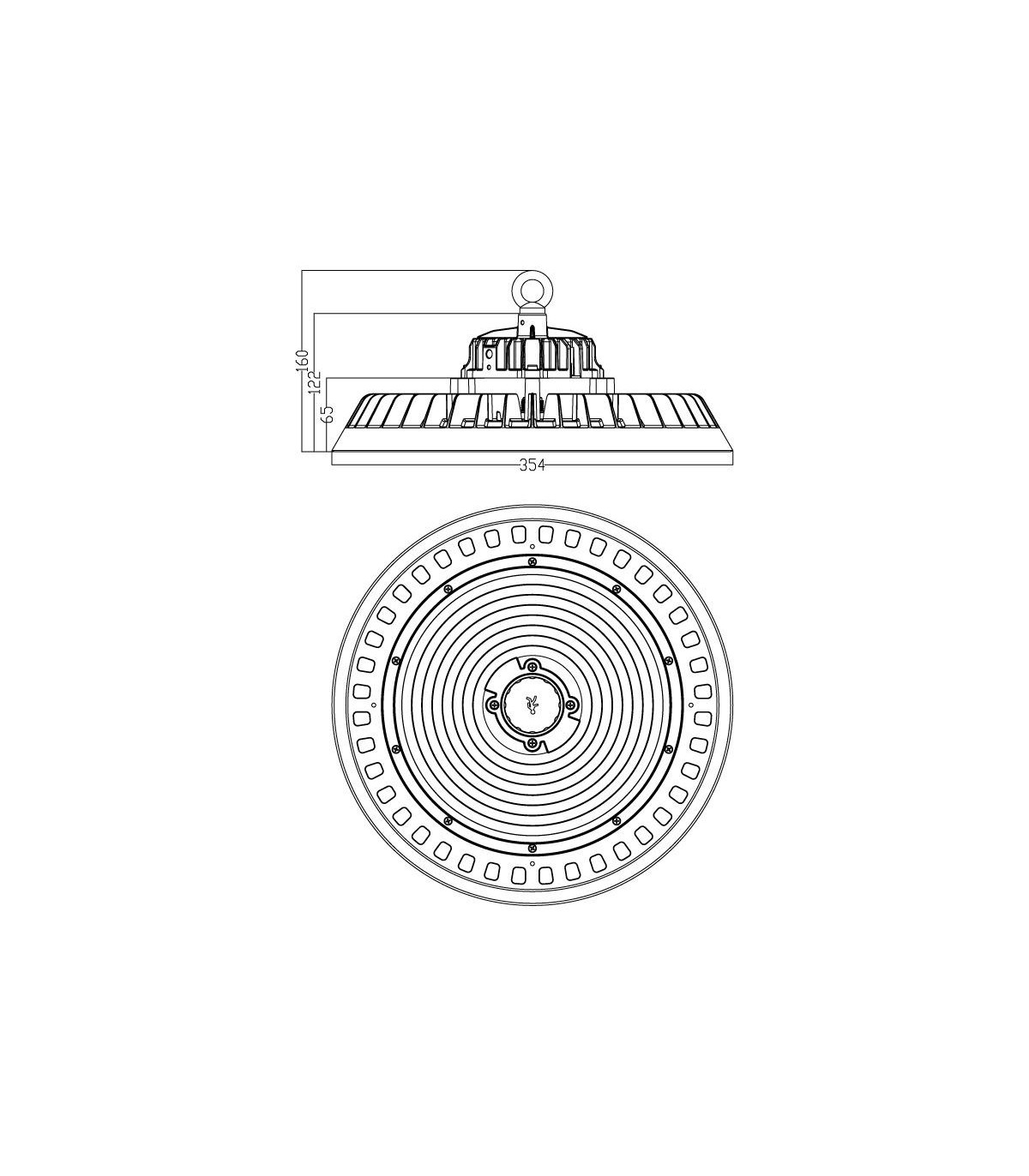 Campana UFO SERIE A Osram/Lifud 0-10V  200W 36000Lm 90º IP65