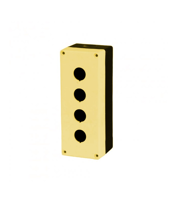 Caja Pulsador Sin Equipar IP65 Amarillo 4 Elementos