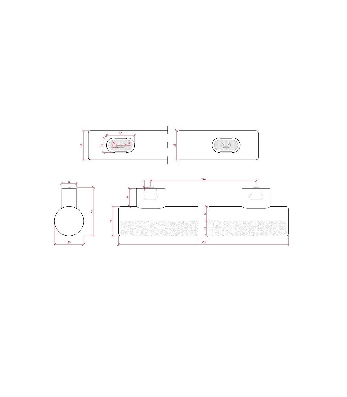 Lámpara LED Linestra 5W 450Lm 300mm 270º 3000K S14s IP42