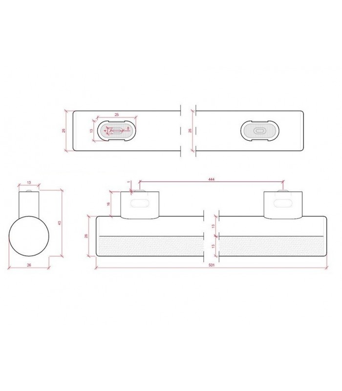 Lámpara LED Linestra 8W 750Lm 500mm 270º S14 s3000K IP42