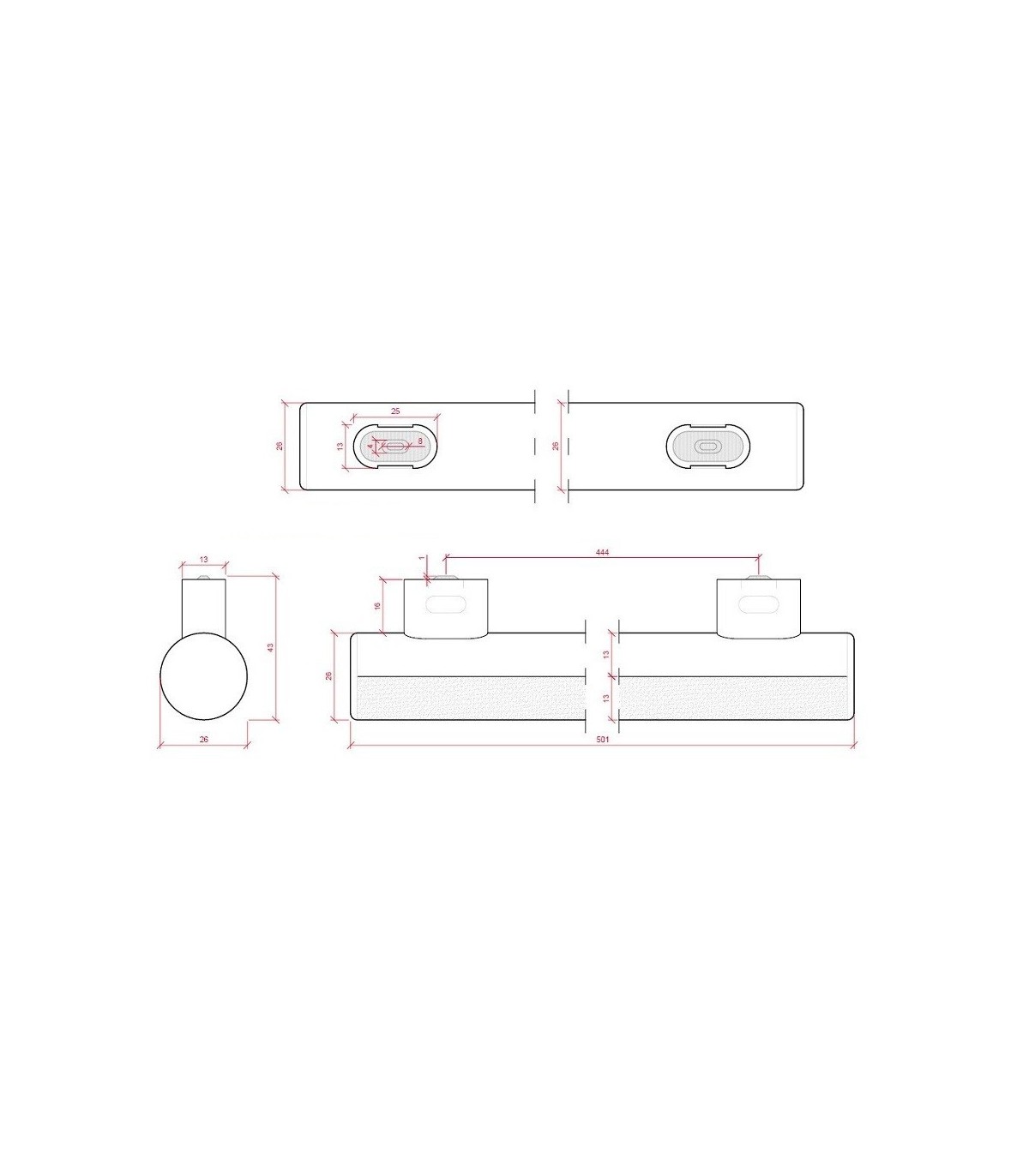 Lámpara LED Linestra 8W 750Lm 500mm 270º S14 s3000K IP42