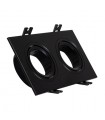 Aro Empotrable Basculante Doble Cuadrado Negro
