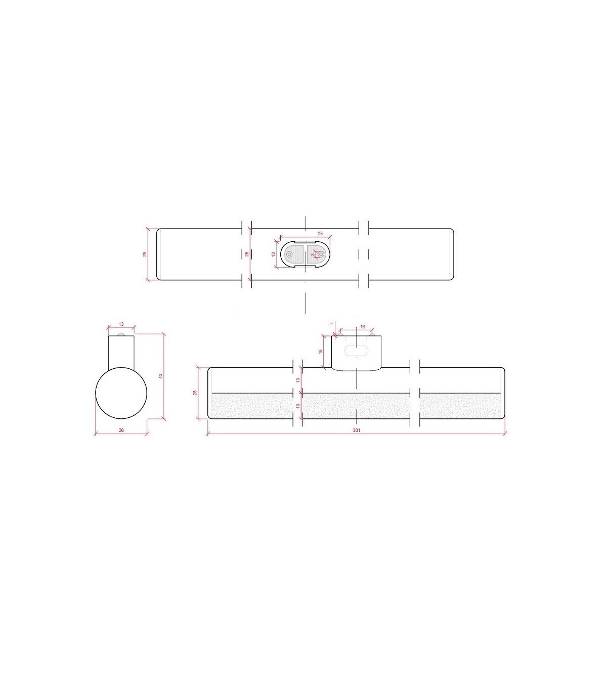 Lámpara LED Linestra 5W 450Lm 300mm 270º S14d 3000K IP42