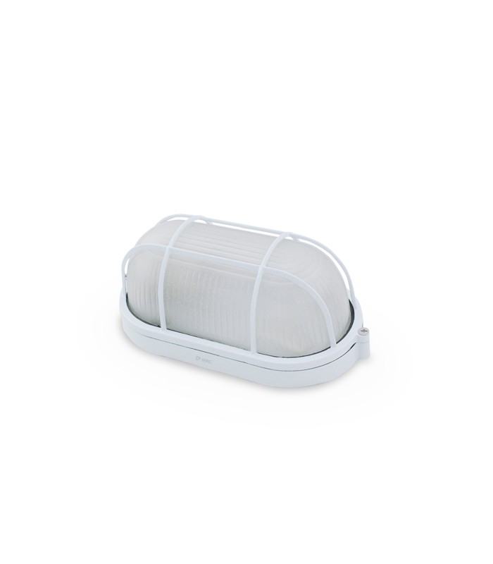Aplique Aluminio Oval con Rejilla E27 Blanco
