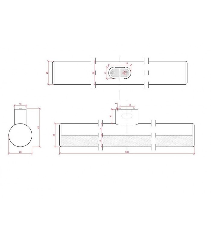 Lámpara LED Linestra 8W 750Lm 500mm 270º S14d 3000K IP42