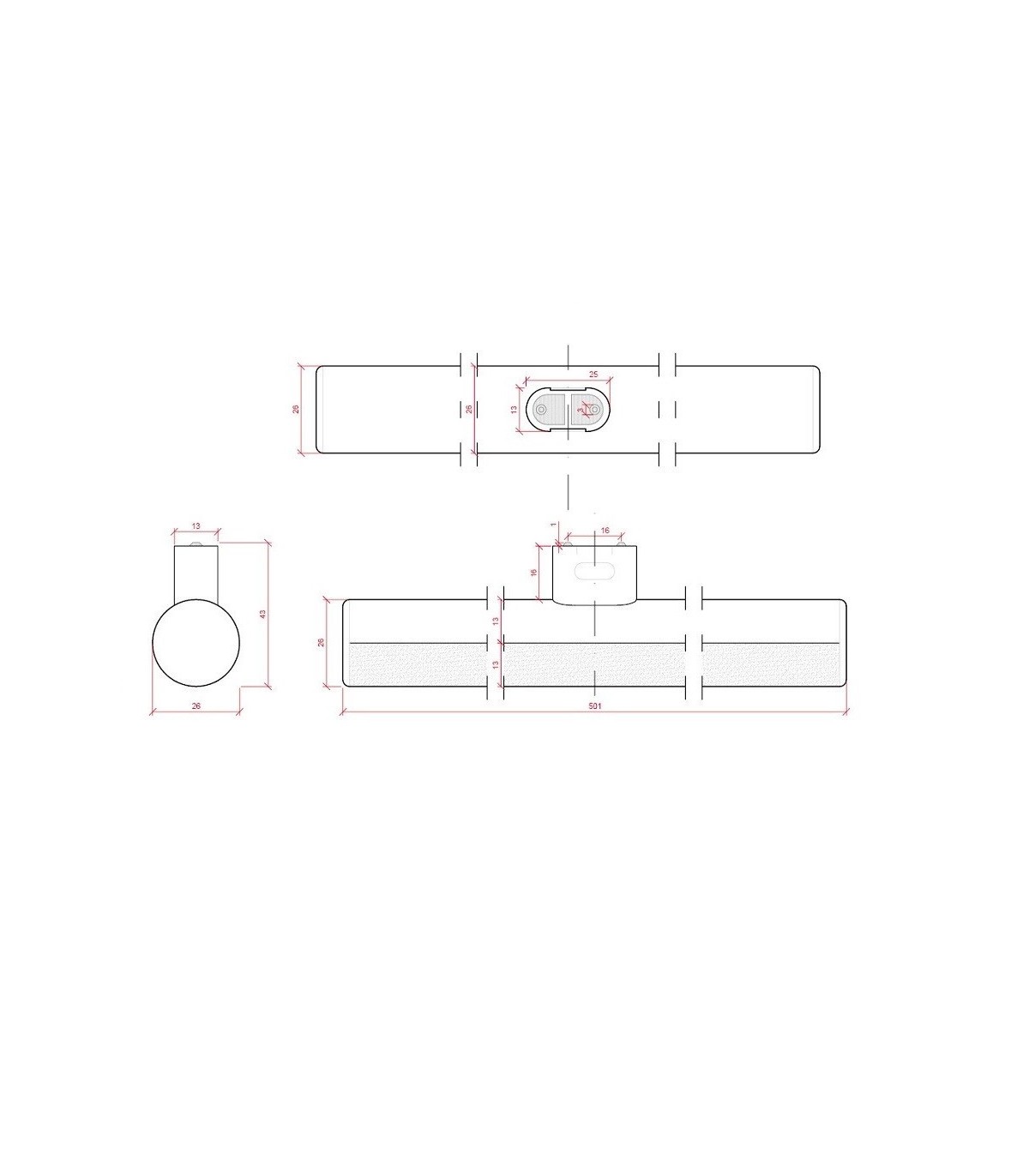 Lámpara LED Linestra 8W 750Lm 500mm 270º S14d 3000K IP42