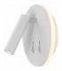 Aplique Lector CAYMAN Redondo Blanco 3+6W 620Lm
