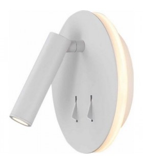 Aplique Lector CAYMAN Redondo Blanco 3+6W 620Lm