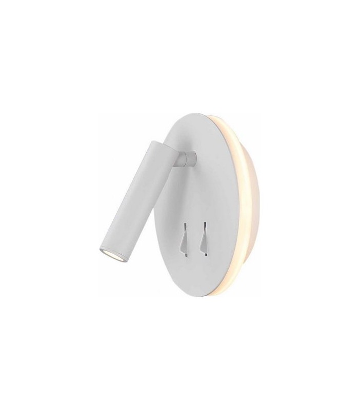 Aplique Lector CAYMAN Redondo Blanco 3+6W 620Lm