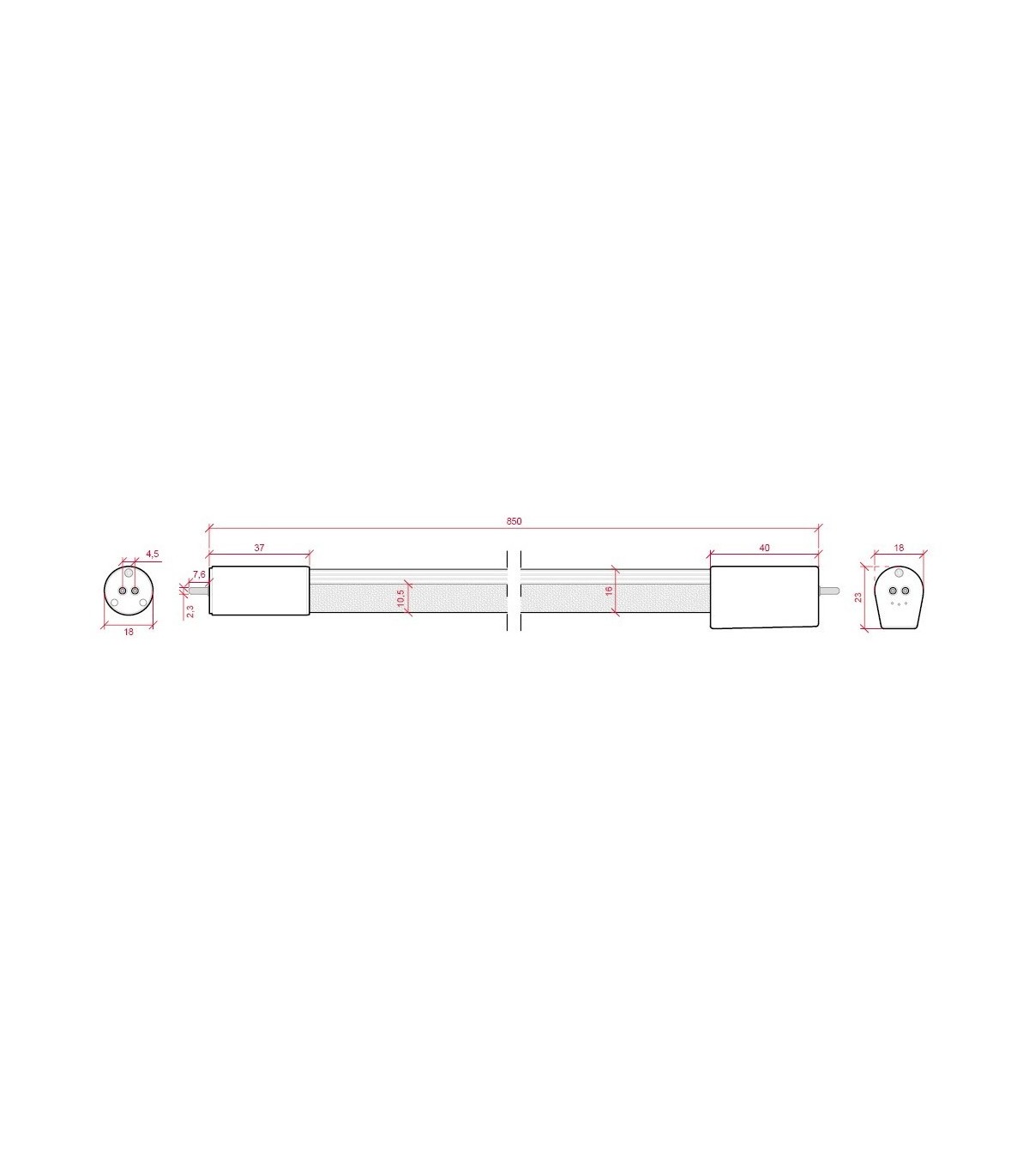 Tubo LED T5 11W 1.100Lm 120° 850mm IP25 G5 6000K