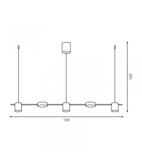Lámpara Colgante Sixng Oro 30W 3000Lm
