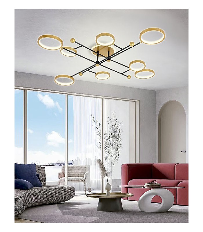 Plafón Cosmos 110W 7000Lm Oro / Negro CCT