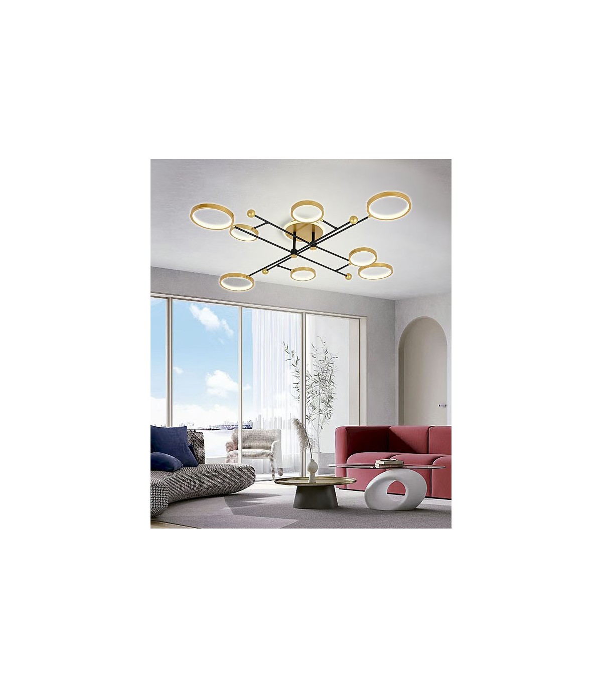 Plafón Cosmos 110W 7000Lm Oro / Negro CCT