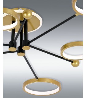 Plafón Cosmos 80W 5600Lm Oro / Negro CCT