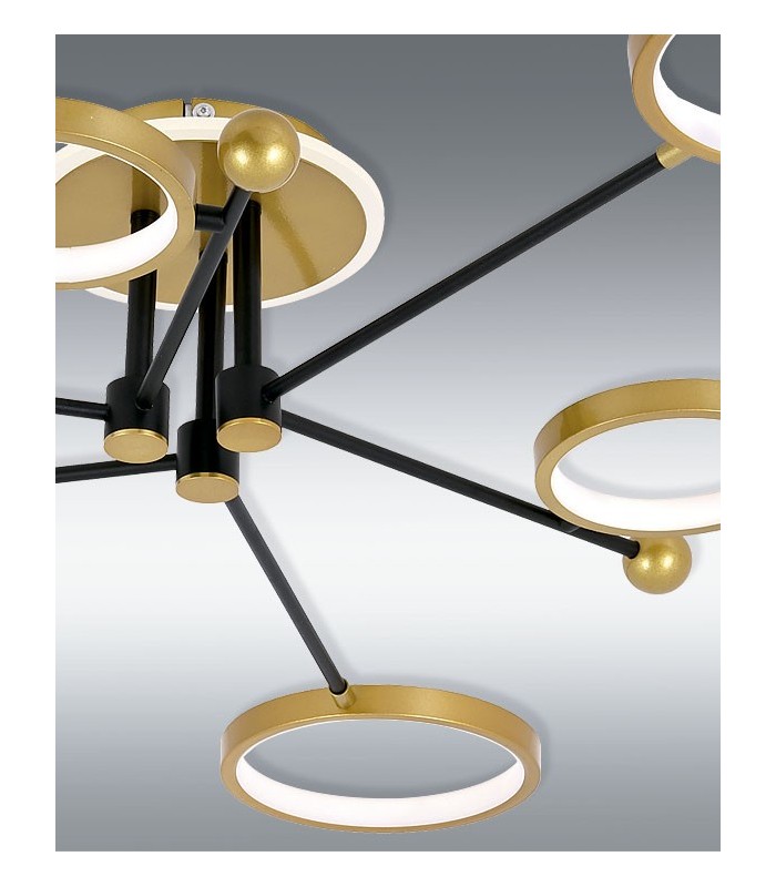 Plafón Cosmos 80W 5600Lm Oro / Negro CCT