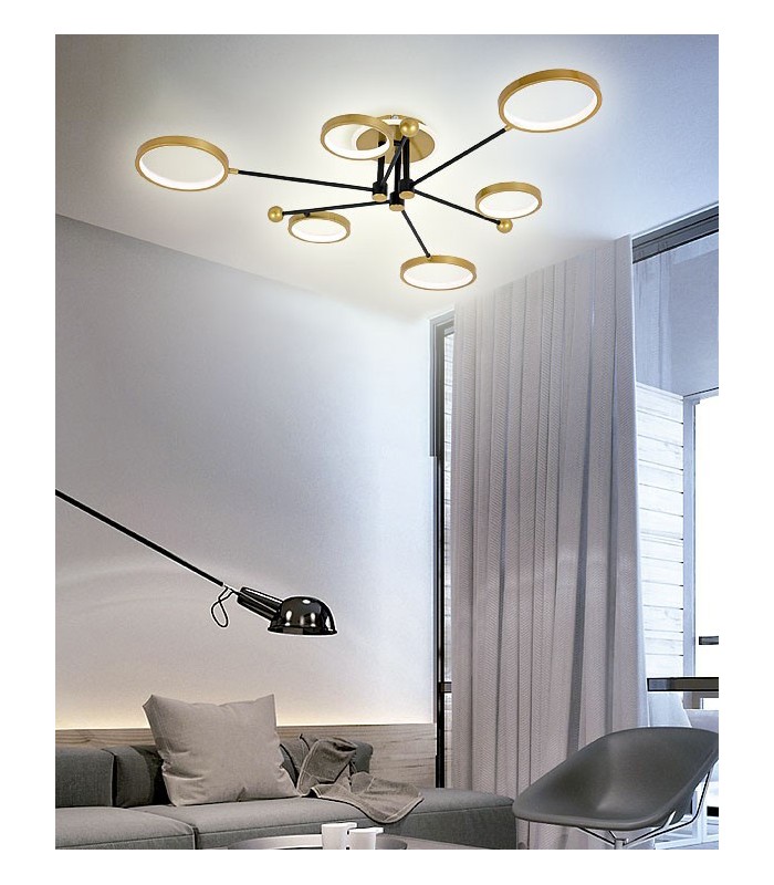 Plafón Cosmos 80W 5600Lm Oro / Negro CCT