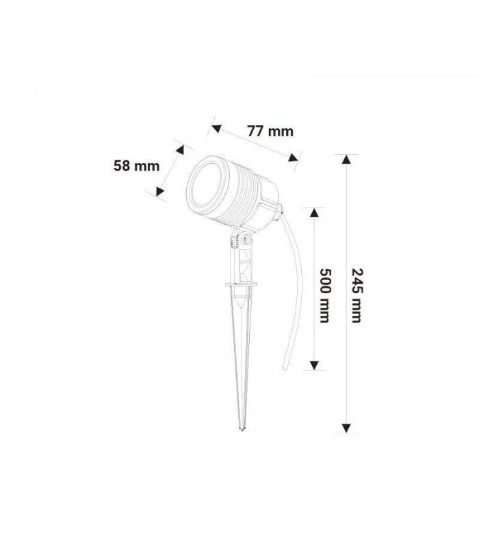 Estaca Jardín 6W 480Lm 230V IP65 4000K - Naranja - Verde