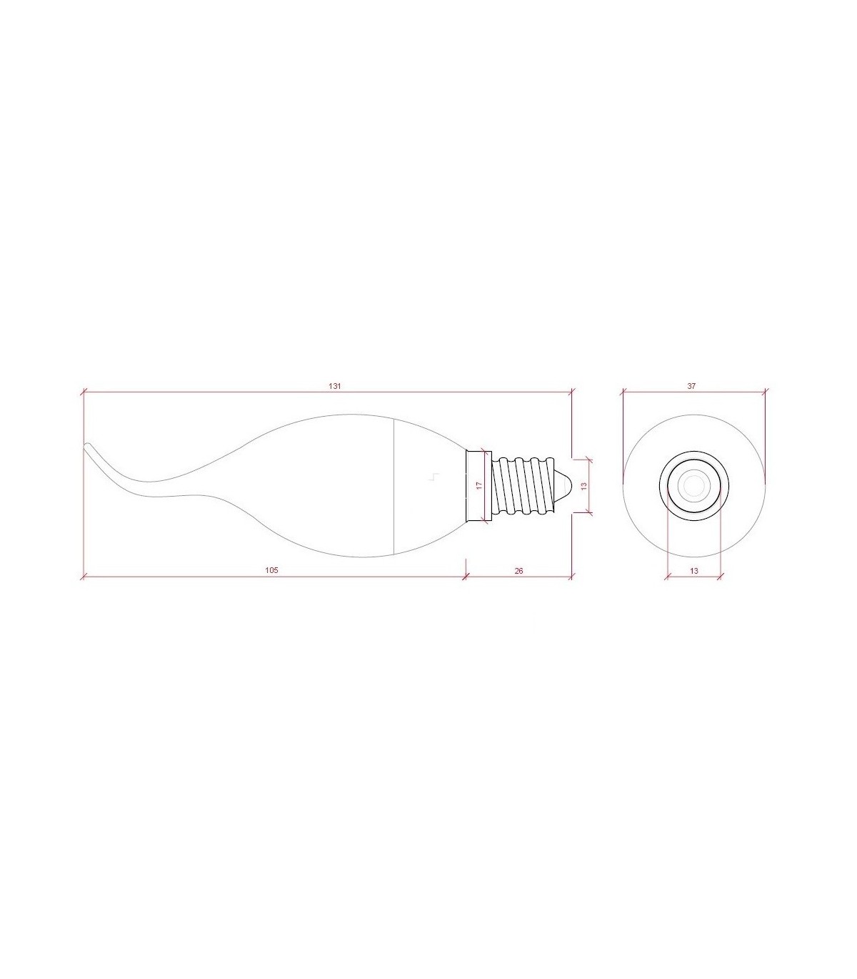 Bombilla LED Vela Fantasía 4W 320Lm IP20 120º E14