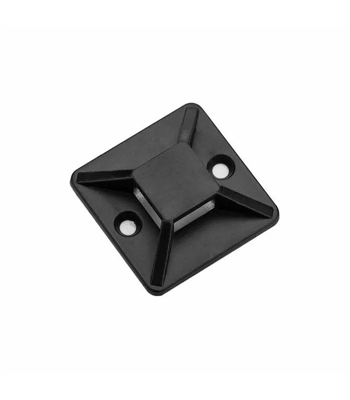 Base Autoadhesiva 2 Vías 3.6mm Negro 100 uds