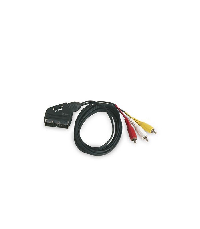 Euroconector Macho a 3XRCA Macho+Inter IN/OUT