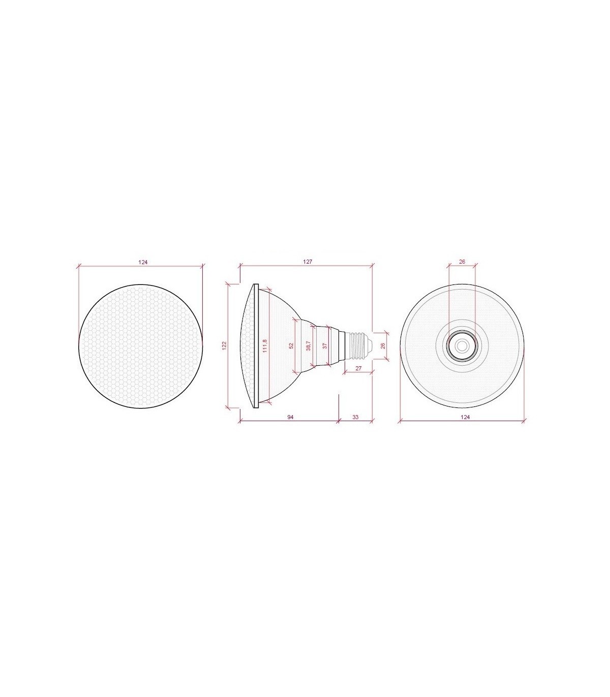Lámpara LED PAR38 18W 700Lm 120º E27 IP65 Color