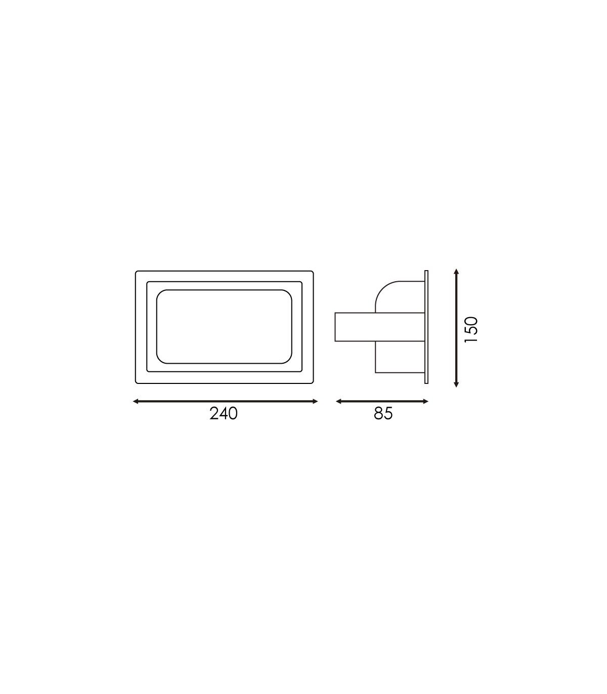 Foco Empotrable Rectangular 36W 3600Lm IP20 CCT