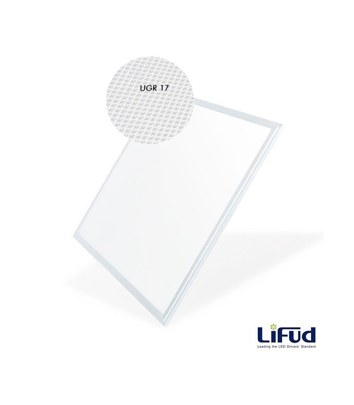 Panel LED LIFUD 48W 4.800Lm UGR17 60x60cm 120º IP40 Marco Blanco