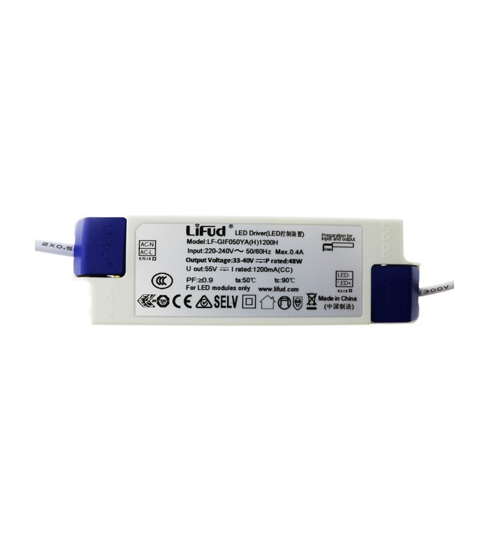 Panel LED LIFUD 48W 4.800Lm UGR17 60x60cm 120º IP40 Marco Blanco