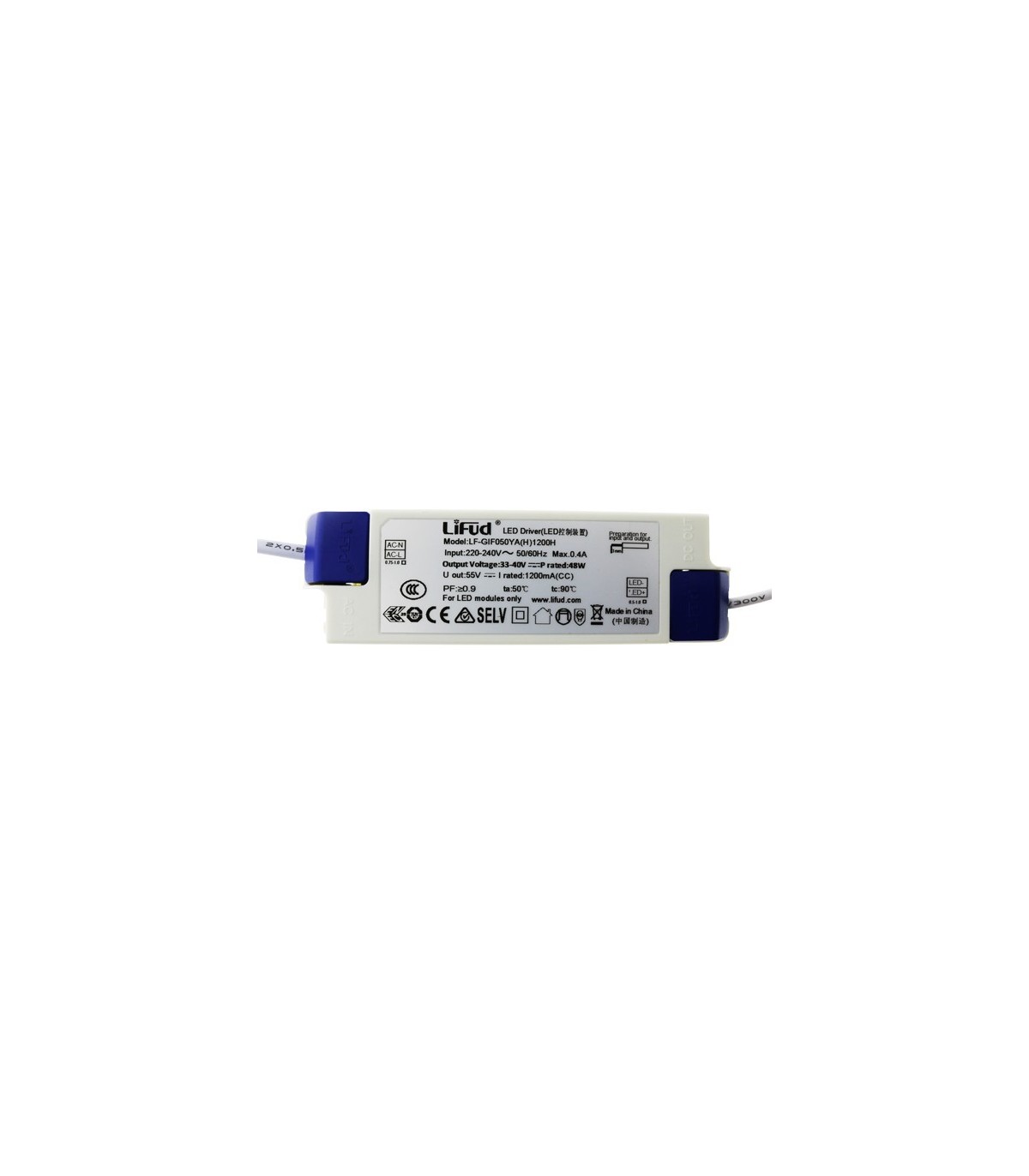 Panel LED LIFUD 48W 4.800Lm UGR17 60x60cm 120º IP40 Marco Blanco