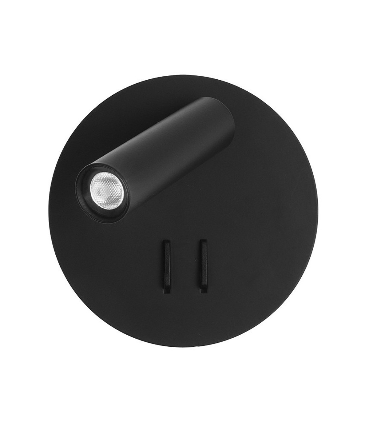 Aplique Manet Redondo Negro 2+6W 130+450Lm 4000K