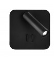 Aplique Manet Cuadrado Negro 2+6W 130+450Lm 4000K