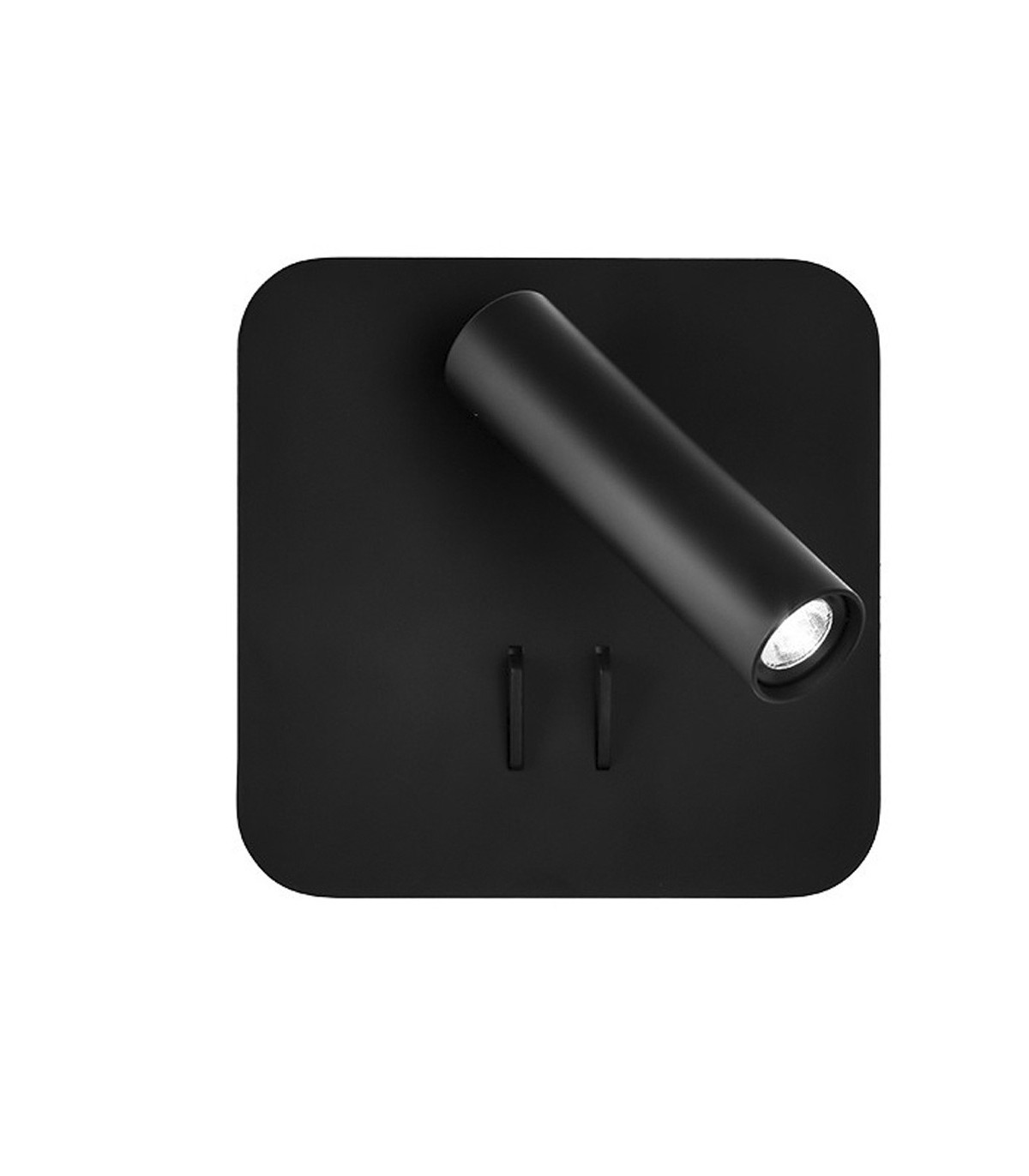 Aplique Manet Cuadrado Negro 2+6W 130+450Lm 4000K