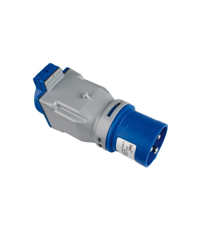 Adaptador Industrial Clavija Industrial a Base Doméstica 2P + T 16A 230V IP44