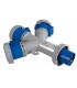 Adaptador Triple Industrial Clavija Industrial a 3 Bases Industriales 2P + T 16A 230V IP44
