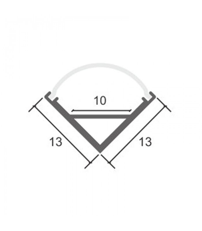Perfil Aluminio Esquina MINI L 45º Superficie -2 Metros-