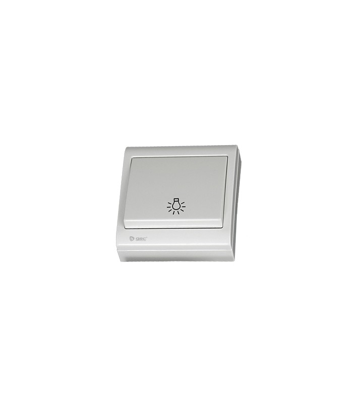 Pulsador Superficie Luz 80x80mm 10A 250V