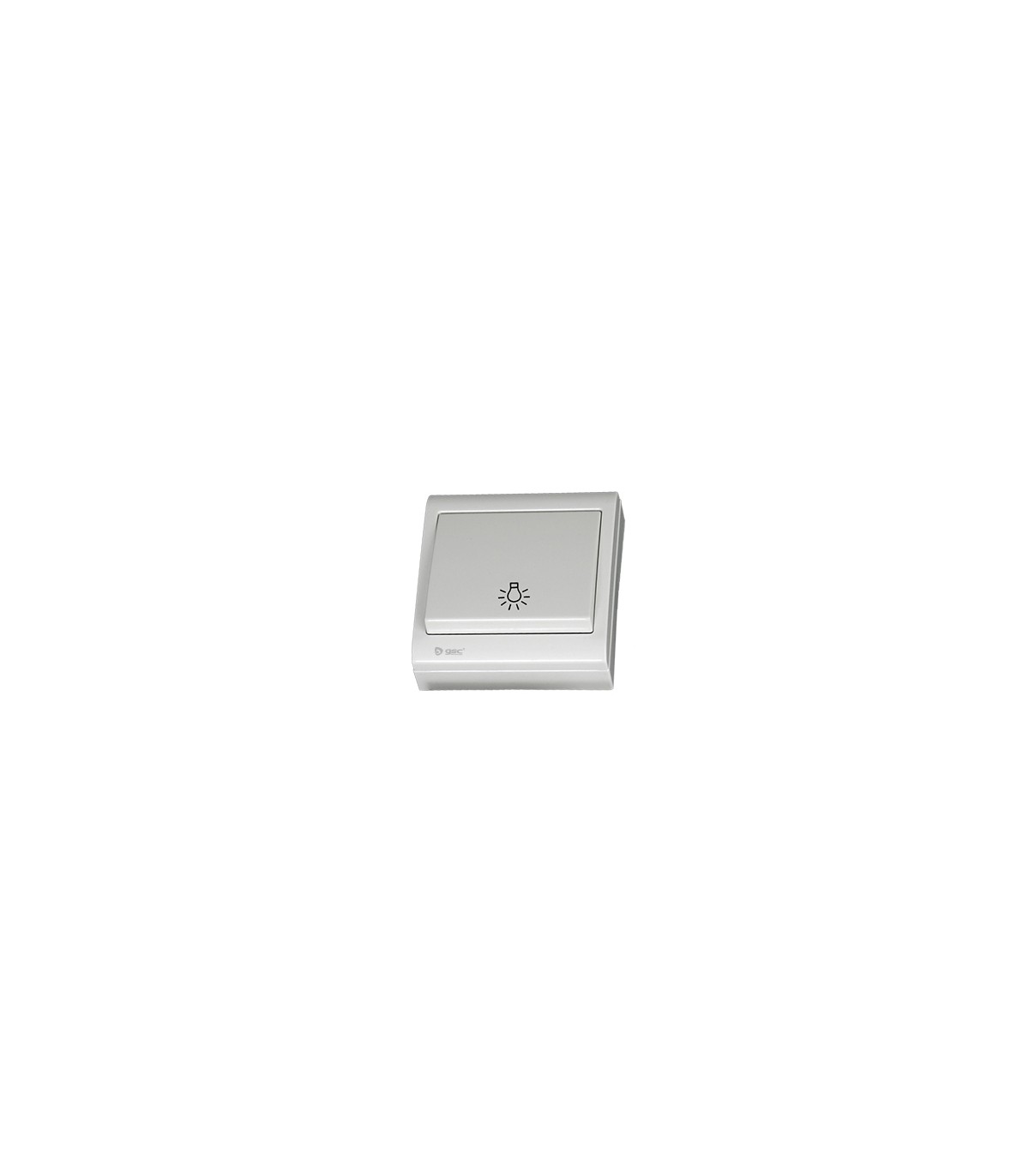 Pulsador Superficie Luz 80x80mm 10A 250V