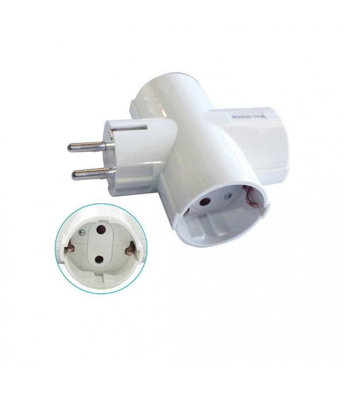 Ladrón Triple Salida Schuko 3500W 16A 250V