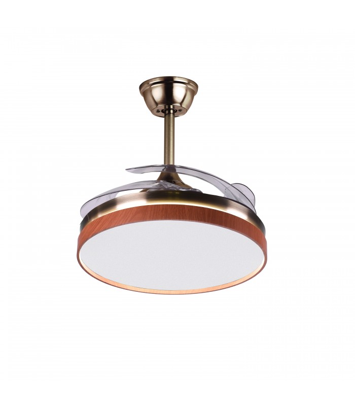 Ventilador LED Cosmos DC 72W 4 Aspas 6480Lm Cuero / Cerezo CCT